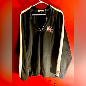 Full Tilt Poker Rare Pullover Long Sleeve Sweater Large Black White Stripes